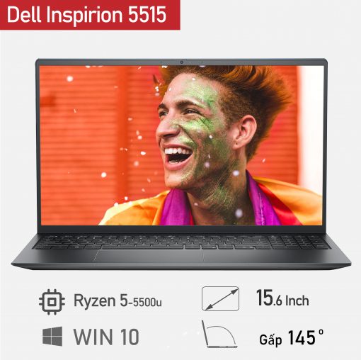 [Mới 100%] Dell Inspirion 5515 Ryzen R5-5500U, RAM 8G, SSD 256G NVMe, VGA AMD Vega 7, màn 15.6 inh Full HD