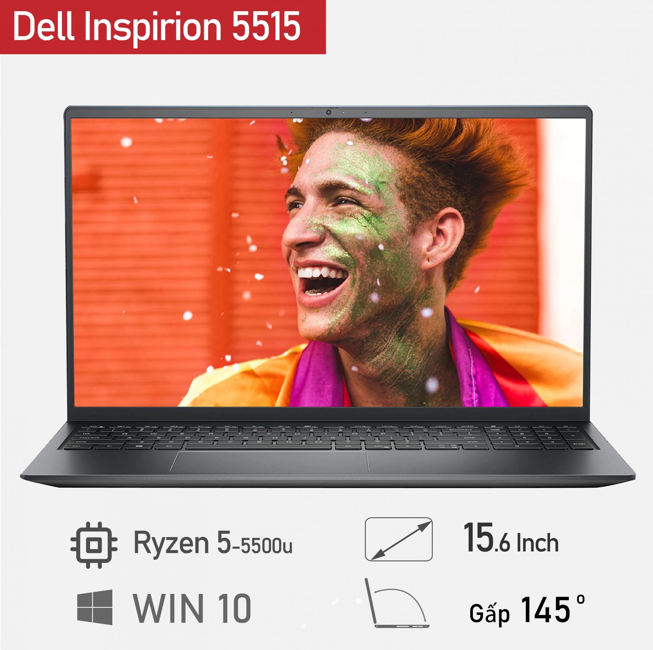 Thế Giới Số 365 | Dell Inspirion 5515 Ryzen R5-5500U, RAM 8G, SSD 256G NVMe, VGA AMD Vega 7, màn 15.6 inh Full HD