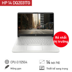 [Mới 100%] Laptop HP 14 DQ2031TG (i3 1125G4/4GB RAM/128GB SSD/14 FHD/Win/Bạc) (NK Chính Hãng)