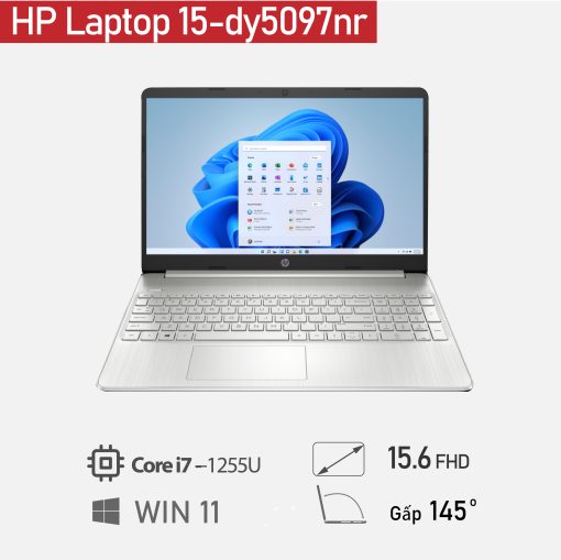 [Mới 100%] HP Laptop 15-dy5097nr Intel Core i7 1255U, 16GB RAM, 256GB SSD, FHD, 15.6 inch FHD ,Win 11 bản quyền