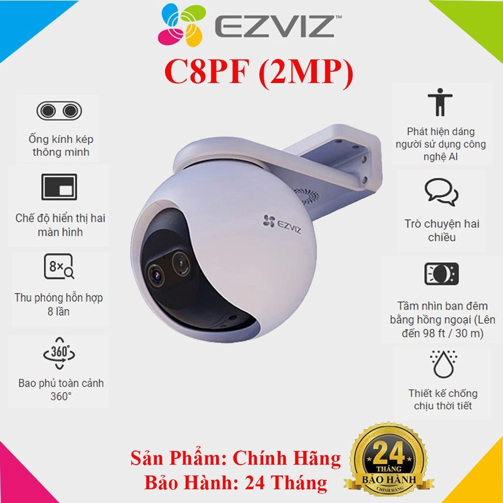 Thế Giới Số 365 | Camera Wifi EZVIZ CS-C8PF Ống Kính Kép 1080P
