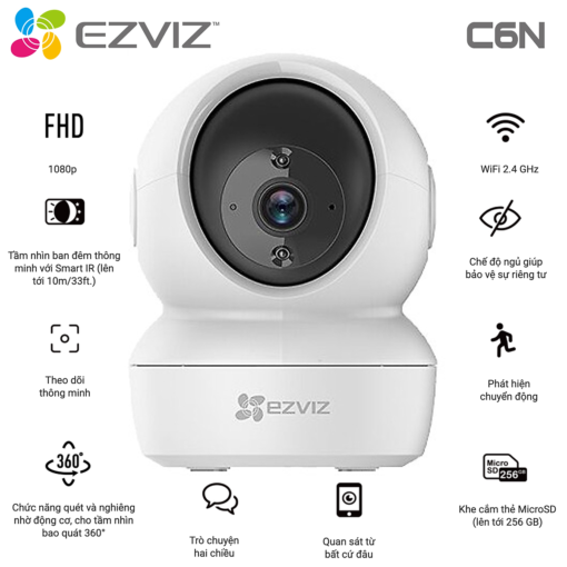 Camera Wifi Ezviz C6N 1080P (Bản Quốc Tế) Chính Hãng