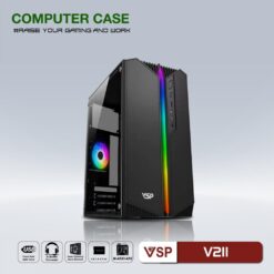 Vỏ case máy tính VSP Gaming V211 Có led RGB (mATX)