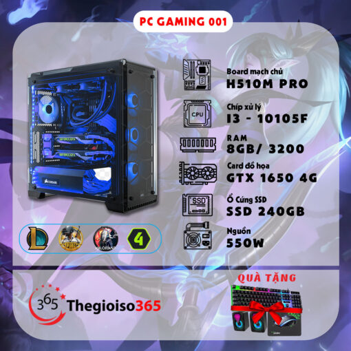PC 365 Gaming 001 Intel Core i3-10105F/8GB/240GB SSD/GeForce GTX 1650