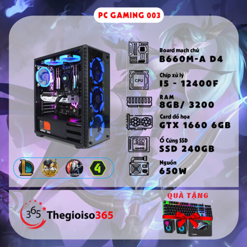 PC 365 Gaming 003 Intel Core i5-12400F/8GB/240GB SSD/GeForce GTX 1660 Super 6GB