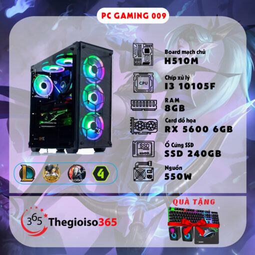 PC 365 Gaming 009 Intel Core i3-10105F/8GB/250GB SSD/RX 5600 6GB