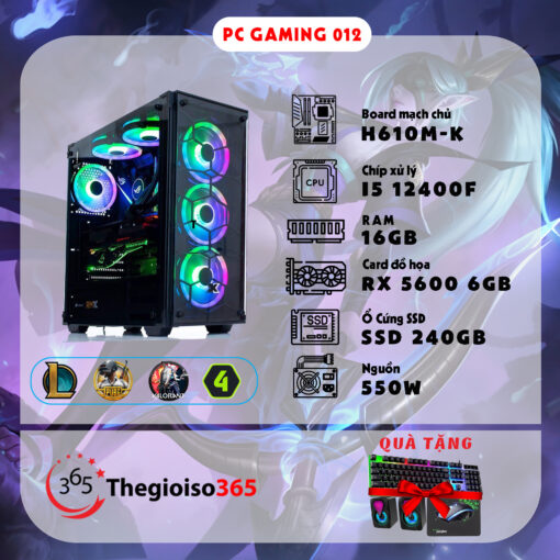 PC 365 Gaming 012 Intel Core i5-12400f/16GB/250GB SSD/Radeon RX 5600 6GB