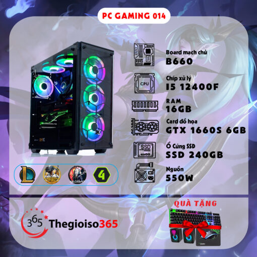 PC 365 Gaming 014 Intel Core i5-12400f/16GB/250GB SSD/GTX 1660S 6GB