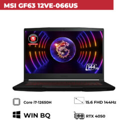 [Mới 100%] Laptop  Gaming MSI GF63 12VE-066US (Core i7-12650H , Ram 16GB , SSD 512GB , RTX4050 ,15.6 FHD 144Hz )