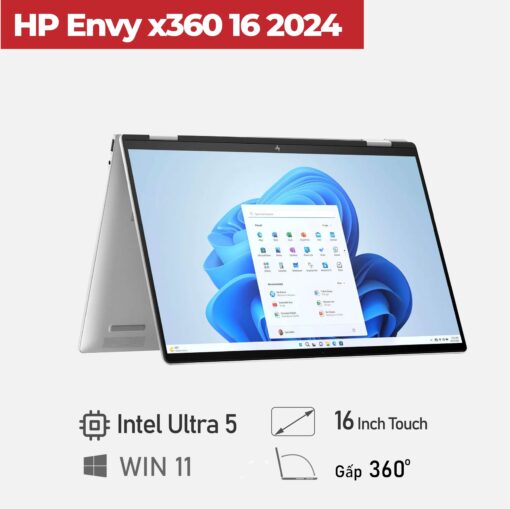 [ Mới 100% ] HP Envy 16 X360 model 2024 16-ac0013dx  (Intel Ultra 5 125U , Ram 16GB, SSD  512GB, Iris Xe Graphics , 16'' FHD Touch)
